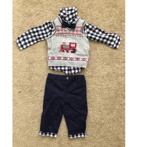 Baby boy shirt & pant with bow tie 6- 9 months